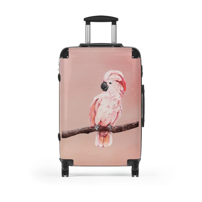 Cockatoo Suitcase - Journey in tropical style with this vibrant companion, featuring charming cockatoo motifs for a touch of elegance.