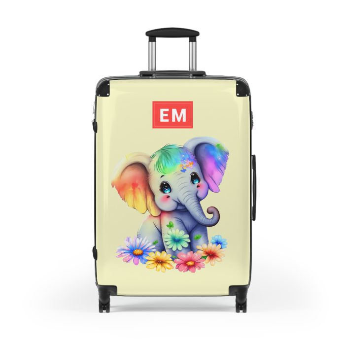 Custom Baby Elephant Suitcase - Personalized kids' luggage with a charming elephant design, the perfect travel companion.