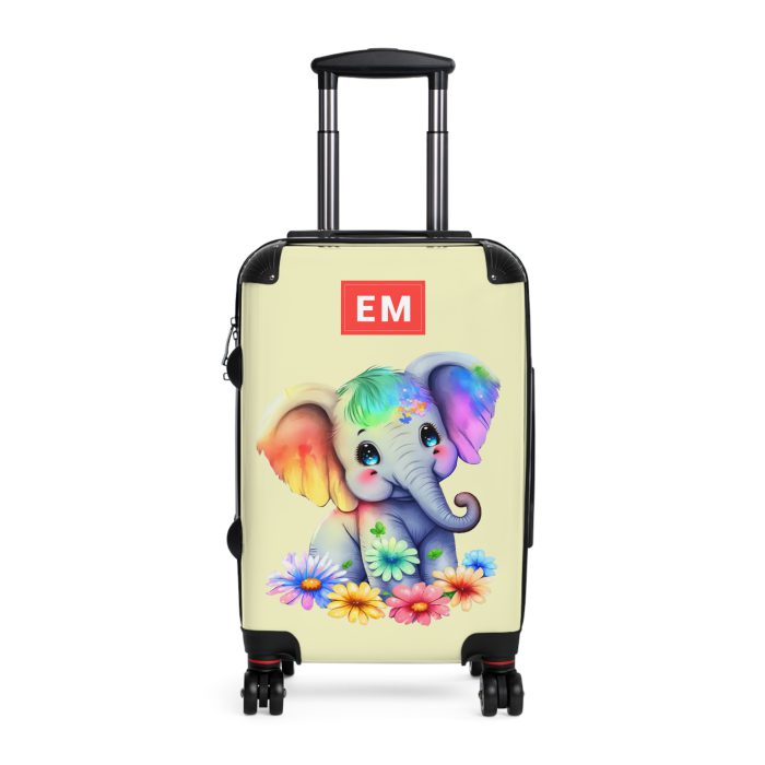 Custom Baby Elephant Suitcase - Personalized kids' luggage with a charming elephant design, the perfect travel companion.