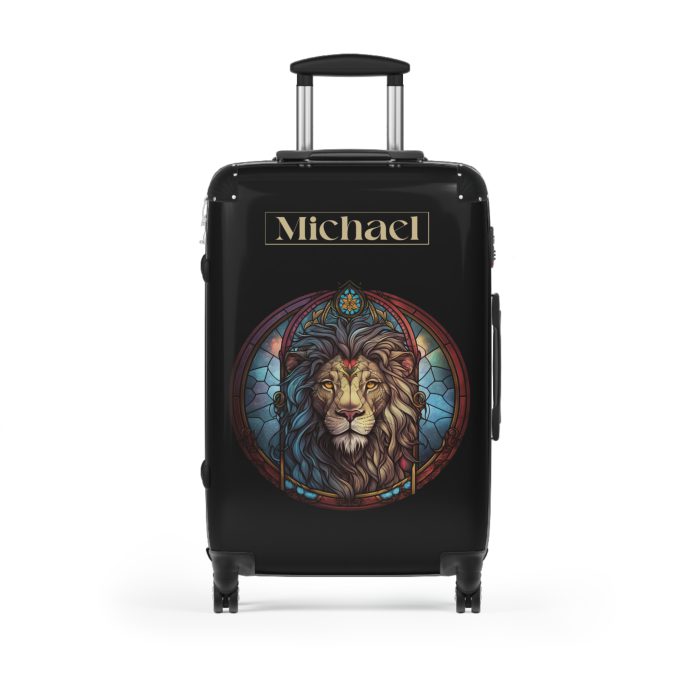 Custom Lion Suitcase - Kids' luggage featuring a unique lion design, perfect for young adventurers.