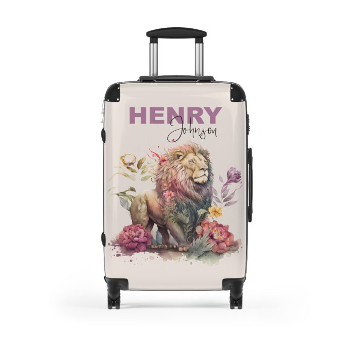 Custom Lion Suitcase - Roar with unique style and strength, a personalized travel companion with distinctive lion design.