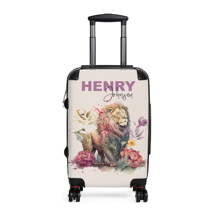 Custom Lion Suitcase - Roar with unique style and strength, a personalized travel companion with distinctive lion design.