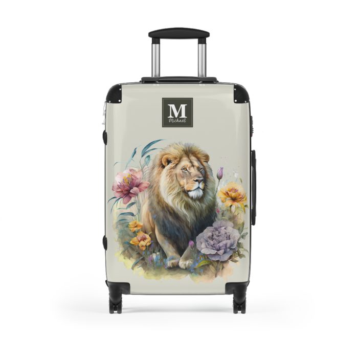 Custom Lion Suitcase - Roar with unique style and strength, a personalized travel companion with distinctive lion design.