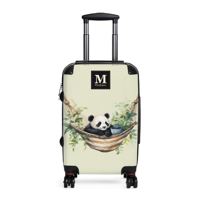 Custom Panda Suitcase - A personalized travel companion adorned with a unique panda design, showcasing your individuality throughout your travels.