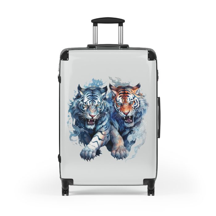 Fantasy Tiger Suitcase - Elevate your travels with this whimsically designed suitcase featuring a captivating fantasy tiger motif.