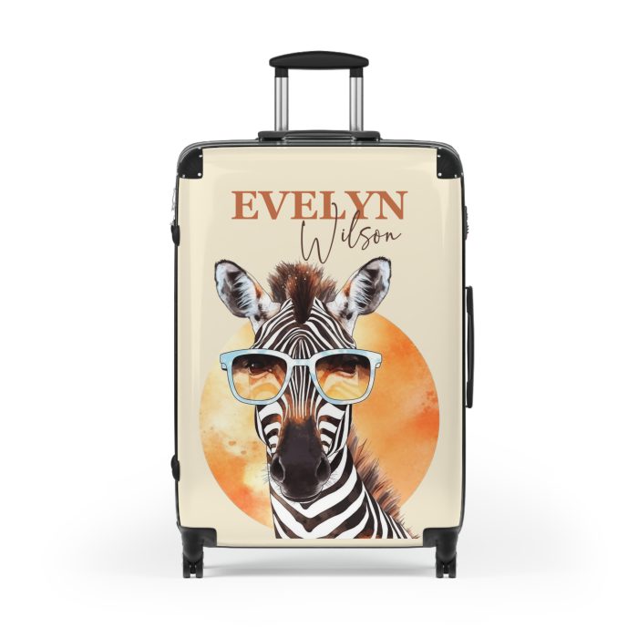 Custom Cute Zebra Suitcase - Adorable and personalized travel companion with a charming zebra design for a delightful journey.