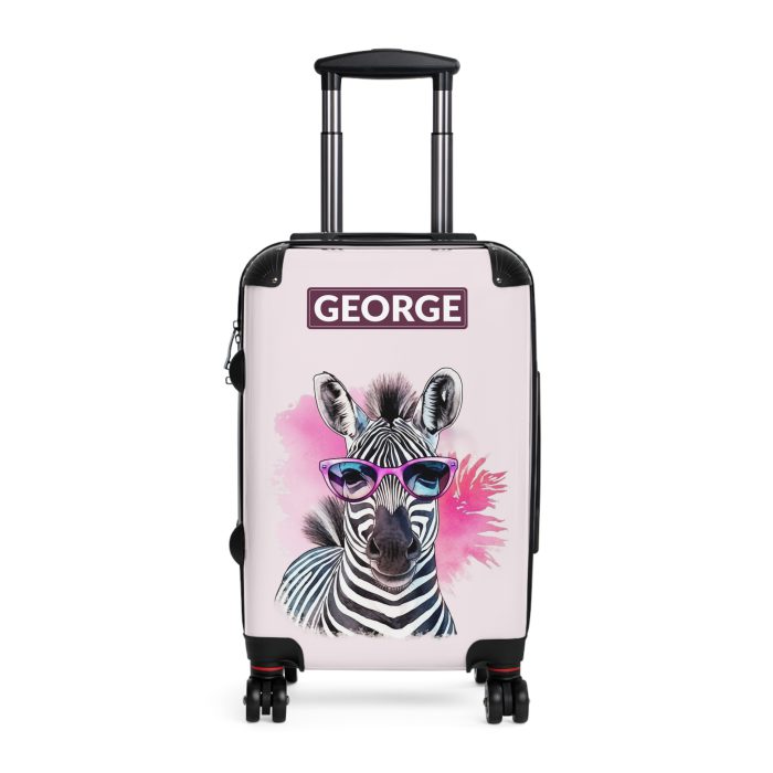 Custom Cute Zebra Suitcase - Adorable and personalized travel companion with a charming zebra design for a delightful journey.