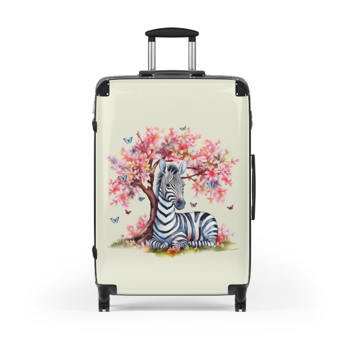 Watercolor Zebra Suitcase - A travel companion featuring a stunning watercolor zebra design for a blend of style and functionality.