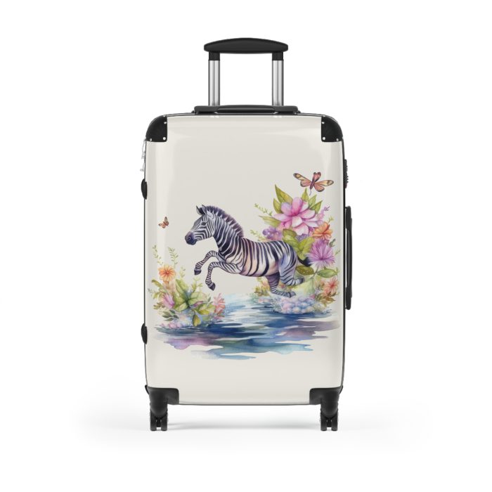 Watercolor Zebra Suitcase - A travel companion featuring a stunning watercolor zebra design for a blend of style and functionality.