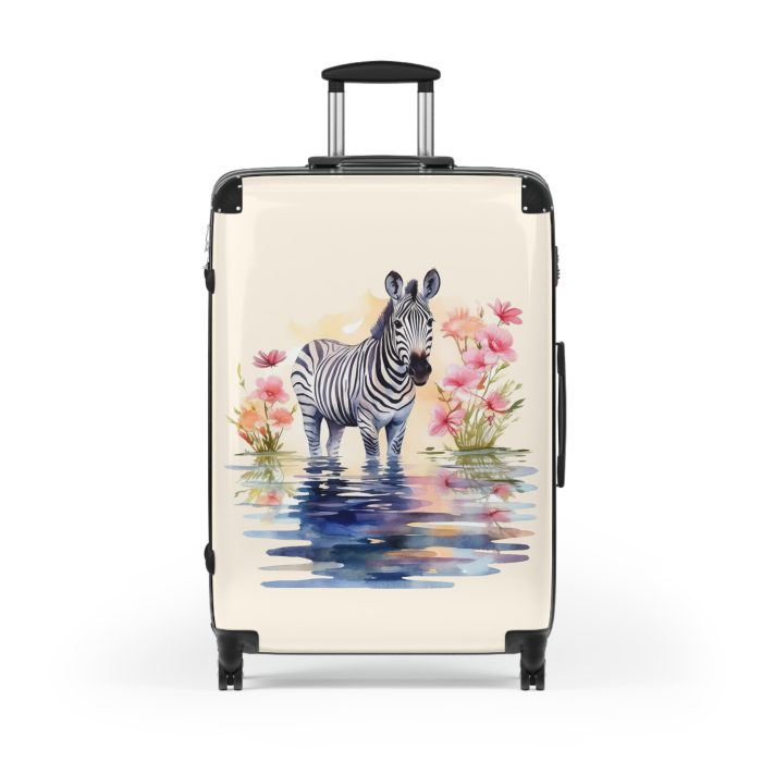 Watercolor Zebra Suitcase - A travel companion featuring a stunning watercolor zebra design for a blend of style and functionality.