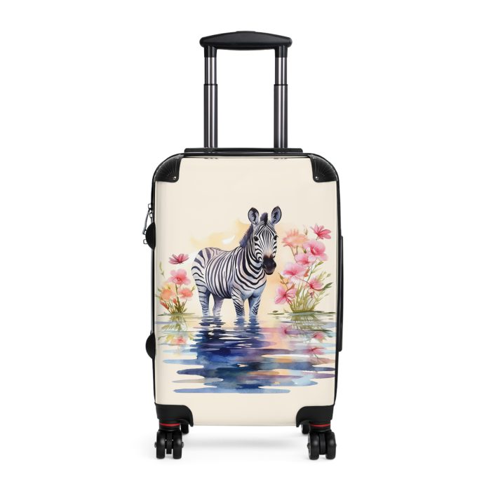 Watercolor Zebra Suitcase - A travel companion featuring a stunning watercolor zebra design for a blend of style and functionality.