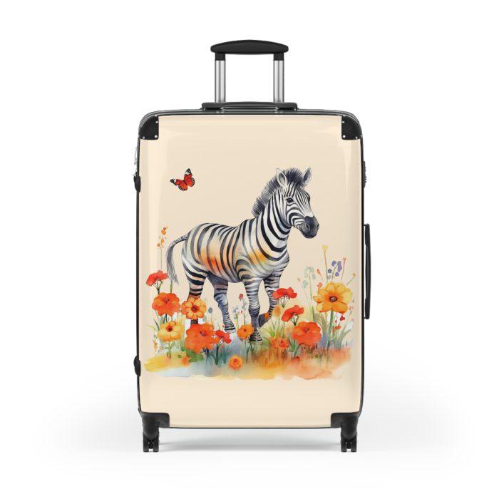 Watercolor Zebra Suitcase - A travel companion featuring a stunning watercolor zebra design for a blend of style and functionality.