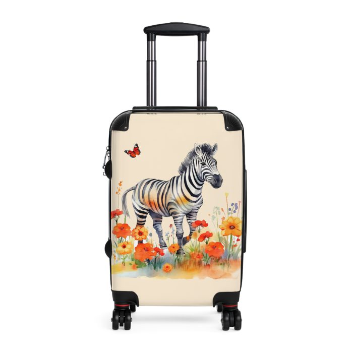 Watercolor Zebra Suitcase - A travel companion featuring a stunning watercolor zebra design for a blend of style and functionality.