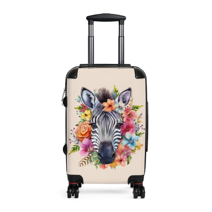 Watercolor Zebra Suitcase - A travel companion featuring a stunning watercolor zebra design for a blend of style and functionality.