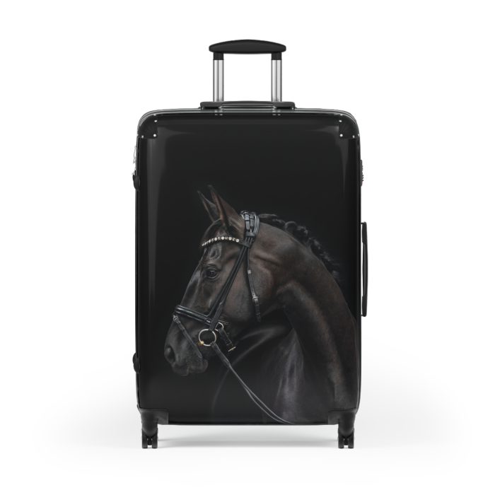 Black Horse Suitcase - Kids' luggage featuring a sleek black horse design, perfect for young equestrians.