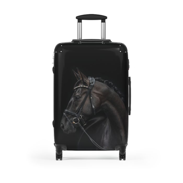 Black Horse Suitcase - Kids' luggage featuring a sleek black horse design, perfect for young equestrians.