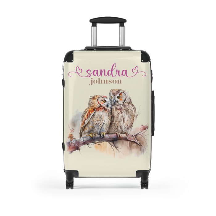 Custom Owl Suitcase - Elevate your travels with personalized style, featuring unique owl designs for a touch of elegance on your journeys.