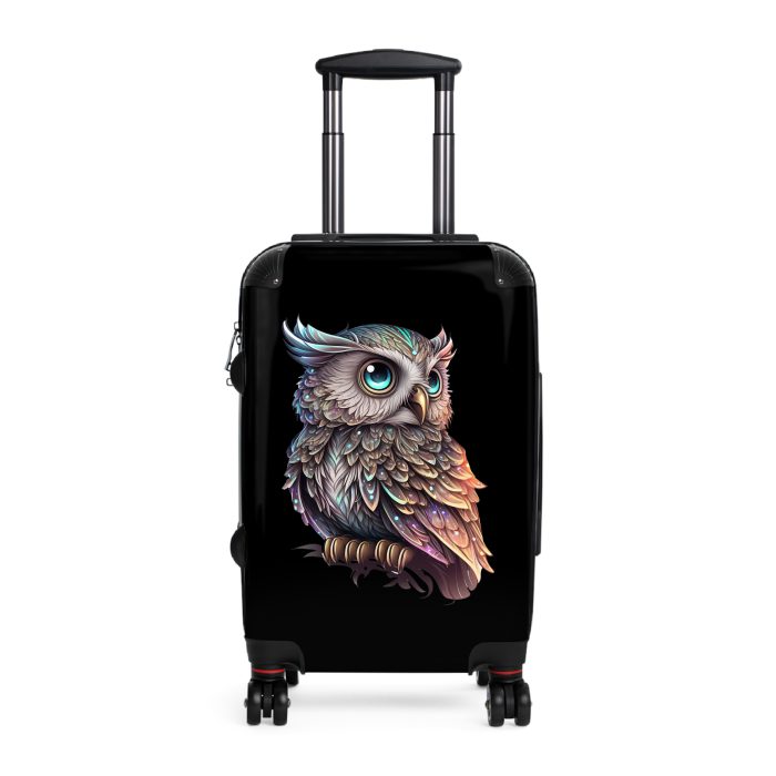 Fantasy Owl suitcase, a durable and stylish travel companion. Crafted with fantasy owl designs, it's perfect for dreamers on the go.