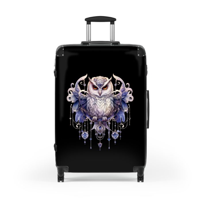 Mystical Owl suitcase, a durable and stylish travel companion. Crafted with owl designs, it's perfect for nature enthusiasts on the go.