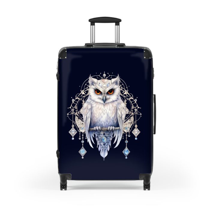 Mystical Owl suitcase, a durable and stylish travel companion. Crafted with owl designs, it's perfect for nature enthusiasts on the go.