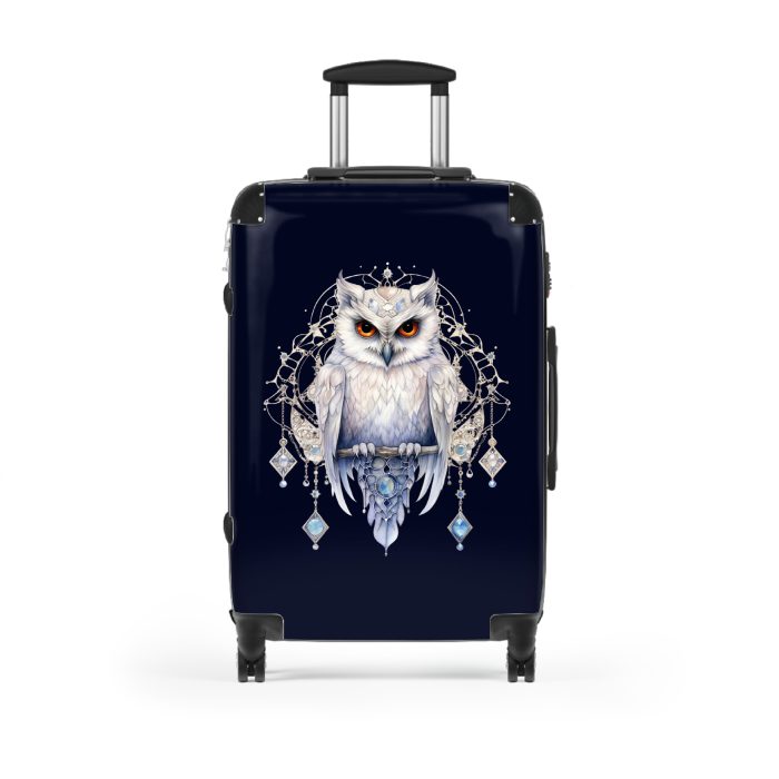 Mystical Owl suitcase, a durable and stylish travel companion. Crafted with owl designs, it's perfect for nature enthusiasts on the go.