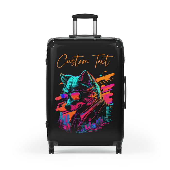 Custom Gangster Wolf Suitcase - Edgy luggage featuring a personalized gangster wolf design for the adventurous traveler.