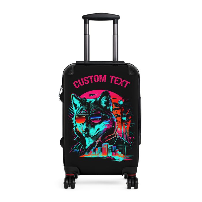 Custom Gangster Wolf Suitcase - Edgy luggage featuring a personalized gangster wolf design for the adventurous traveler.