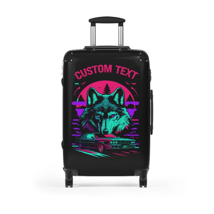 Custom Gangster Wolf Suitcase - Edgy luggage featuring a personalized gangster wolf design for the adventurous traveler.