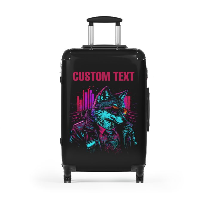 Custom Gangster Wolf Suitcase - Edgy luggage featuring a personalized gangster wolf design for the adventurous traveler.