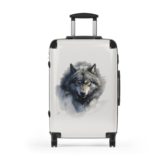 Snowy Wolf Suitcase - Stylish and sturdy luggage featuring a captivating snowy wolf design for your winter journeys.