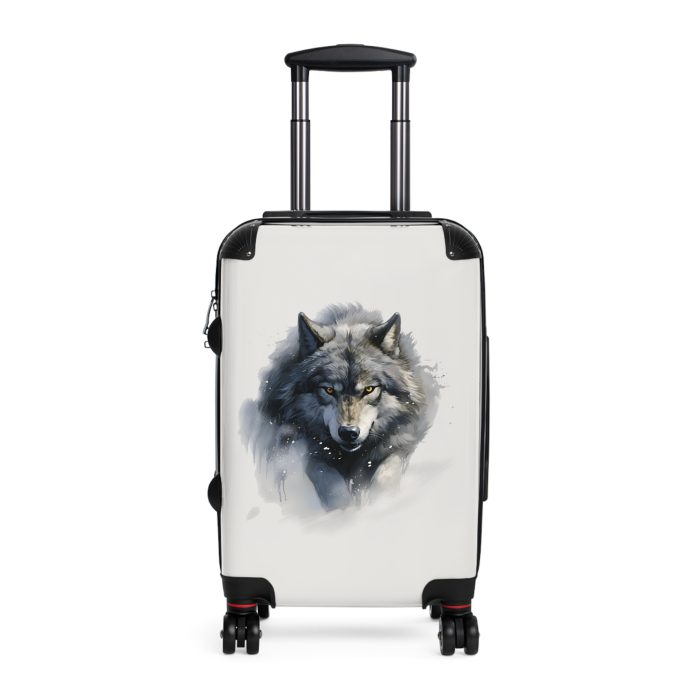 Snowy Wolf Suitcase - Stylish and sturdy luggage featuring a captivating snowy wolf design for your winter journeys.