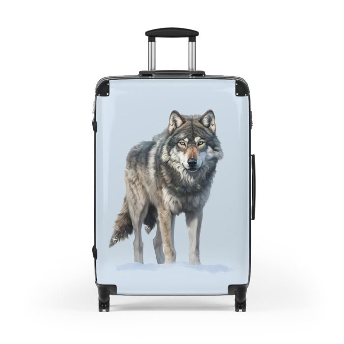 Snowy Wolf Suitcase - Stylish and sturdy luggage featuring a captivating snowy wolf design for your winter journeys.