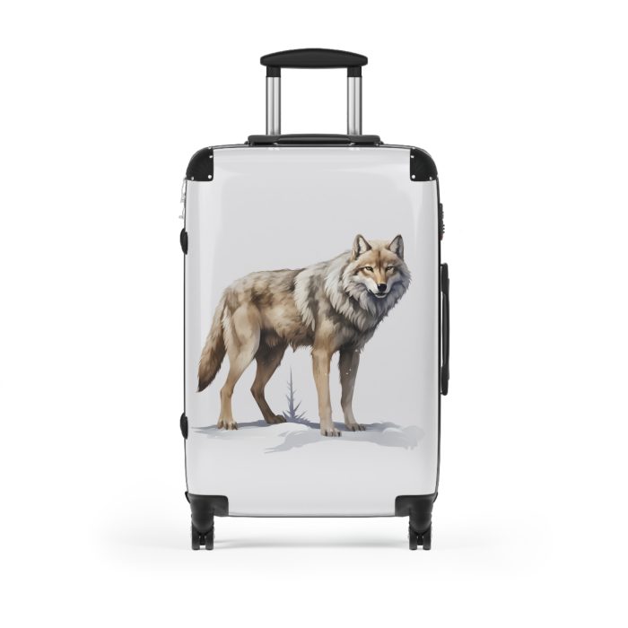 Snowy Wolf Suitcase - Stylish and sturdy luggage featuring a captivating snowy wolf design for your winter journeys.