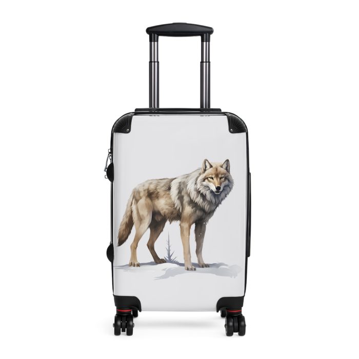 Snowy Wolf Suitcase - Stylish and sturdy luggage featuring a captivating snowy wolf design for your winter journeys.