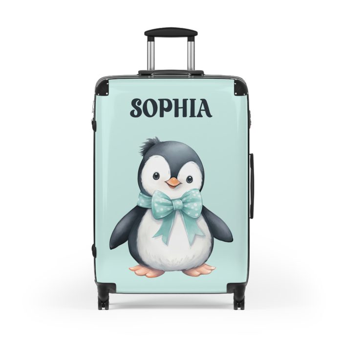 Custom Penguin Suitcase - A personalized travel companion adorned with a unique penguin design, ready to reflect your individuality during your adventures.