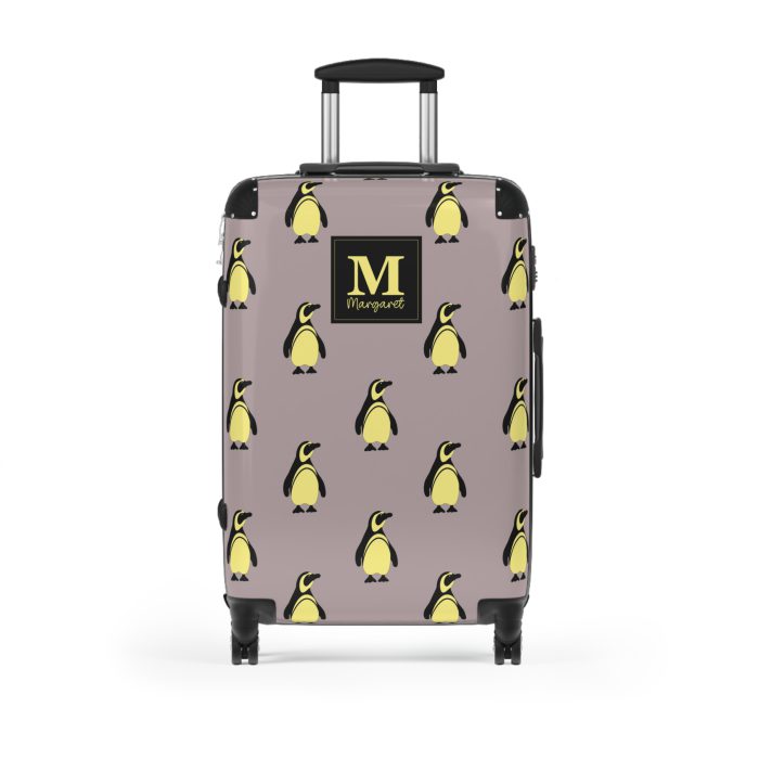 Custom Penguin Suitcase - A personalized travel companion adorned with a unique penguin design, ready to reflect your individuality during your adventures.