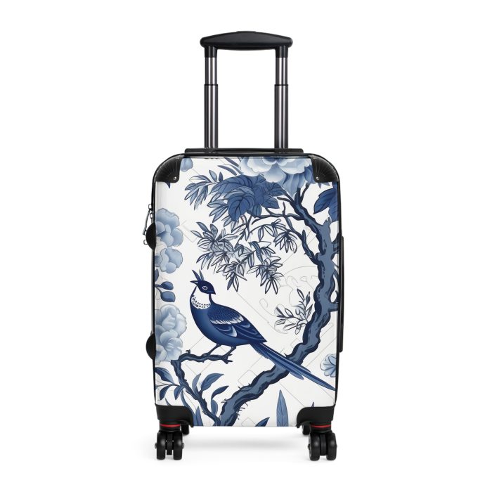 Blue & White Chinoiserie suitcase, a durable and stylish travel companion. Crafted with classic Chinoiserie designs, it's perfect for those who appreciate timeless elegance on their journeys.