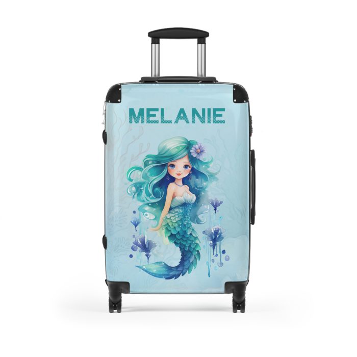 Custom Mermaid Suitcase - Personalized kids' luggage with a charming mermaid design for young travelers.