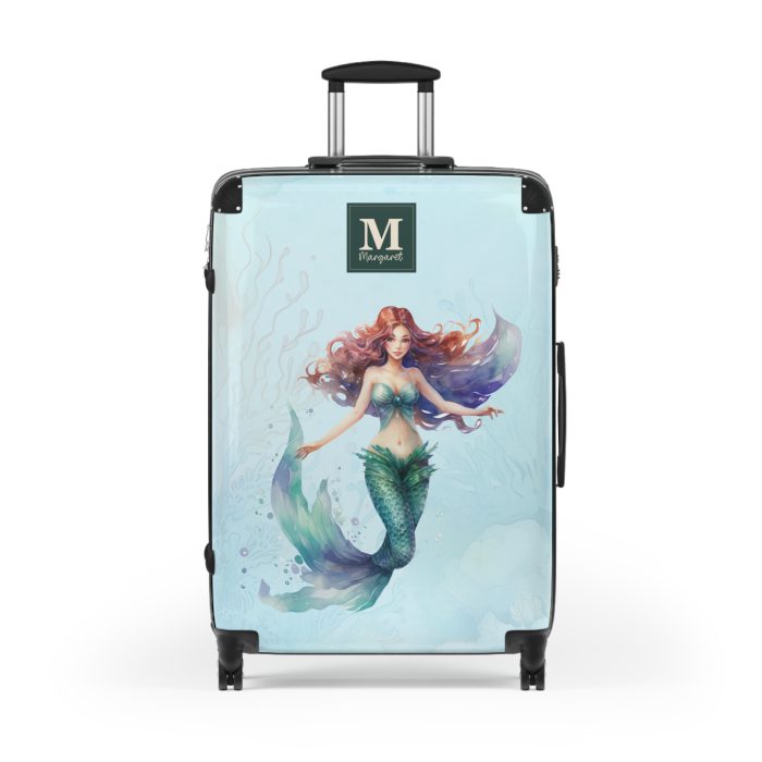 Custom Mermaid Suitcase - Personalized kids' luggage with a charming mermaid design for young travelers.