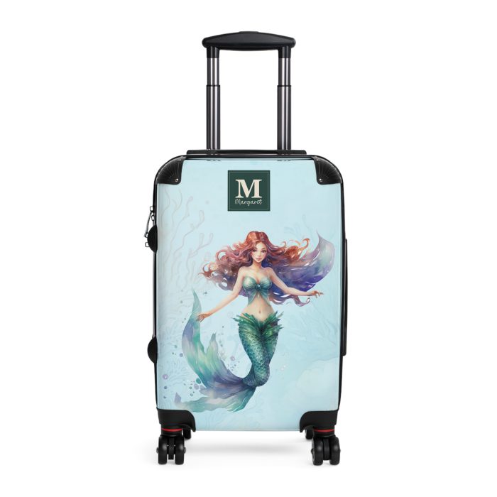 Custom Mermaid Suitcase - Personalized kids' luggage with a charming mermaid design for young travelers.