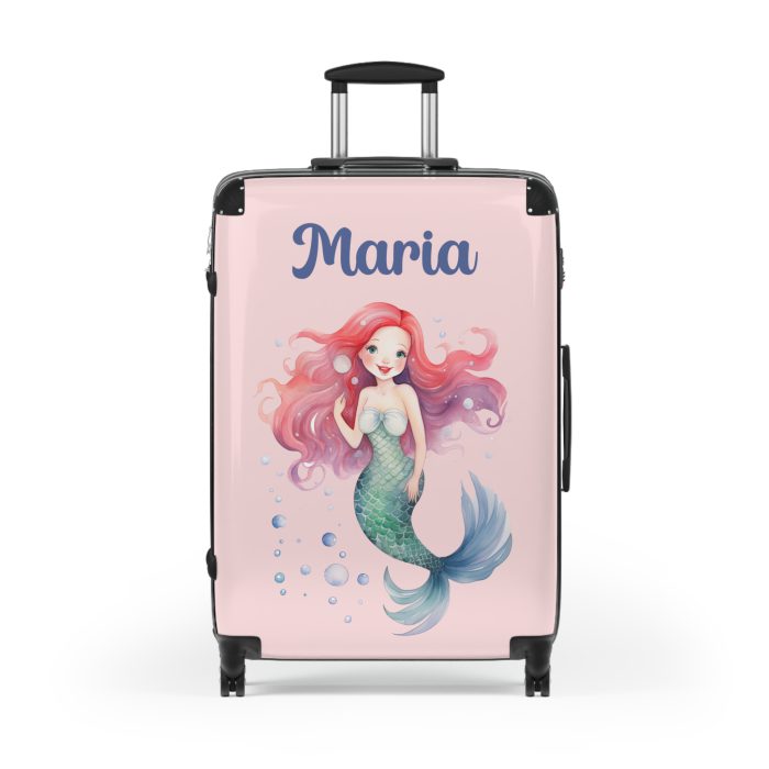 Custom Mermaid Suitcase - Personalized kids' luggage with a charming mermaid design for young travelers.