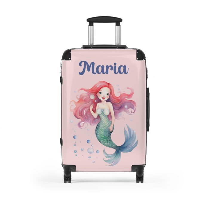 Custom Mermaid Suitcase - Personalized kids' luggage with a charming mermaid design for young travelers.