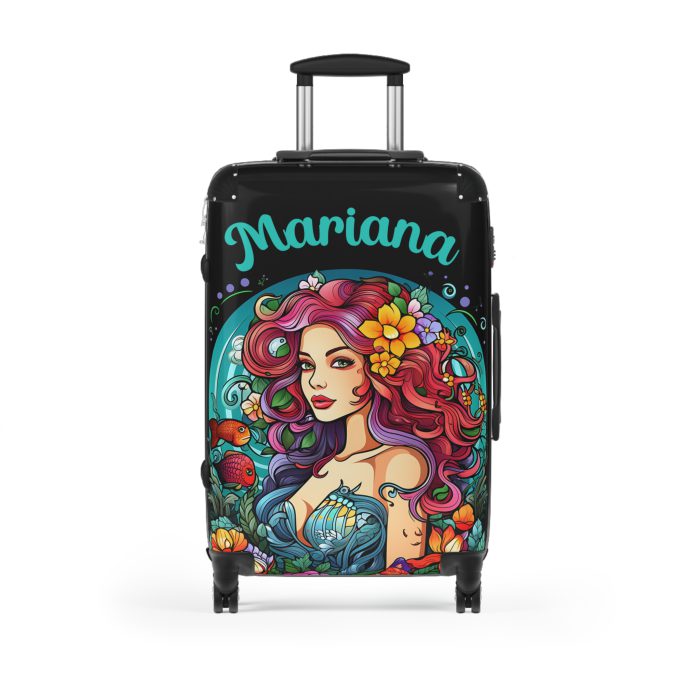 Custom Mermaid Suitcase - Personalized kids' luggage with a charming mermaid design for young travelers.