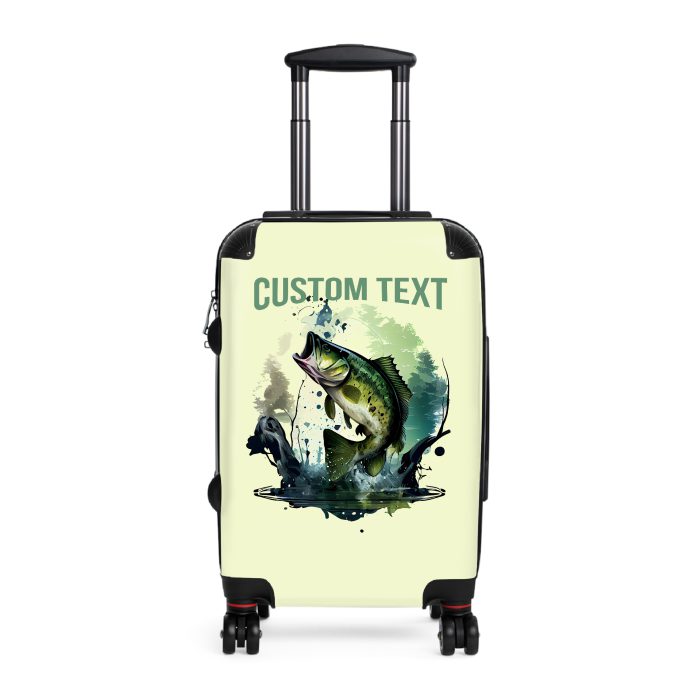 Custom Gone Bass Fishing suitcase, a durable and stylish travel companion. Crafted with customizable bass fishing designs, it's perfect for avid anglers seeking personalized outdoor excitement on their journeys.