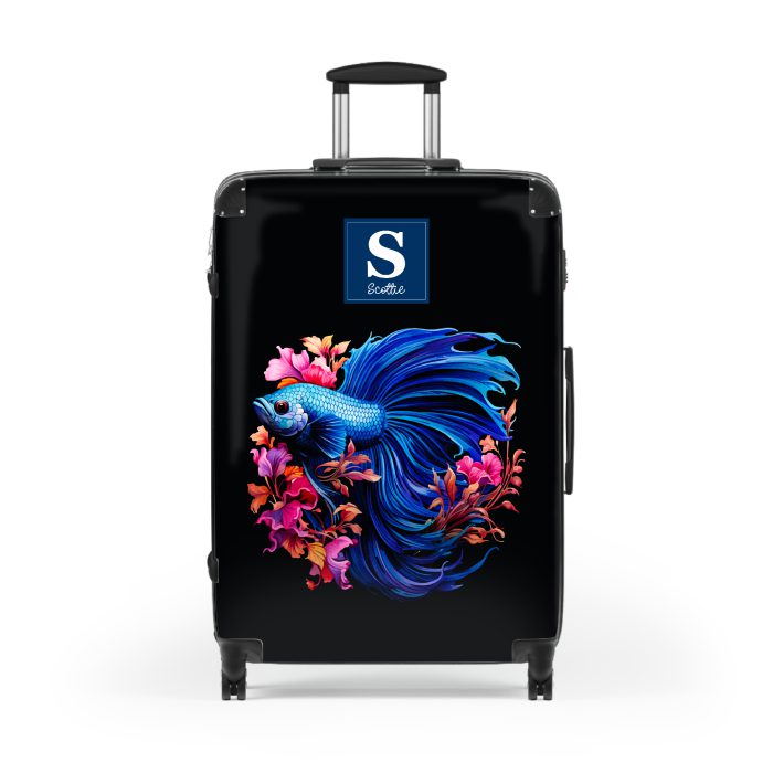 Custom Betta Fish suitcase, a durable and stylish travel companion. Crafted with customizable Betta fish designs, it's perfect for personalized travel experiences.