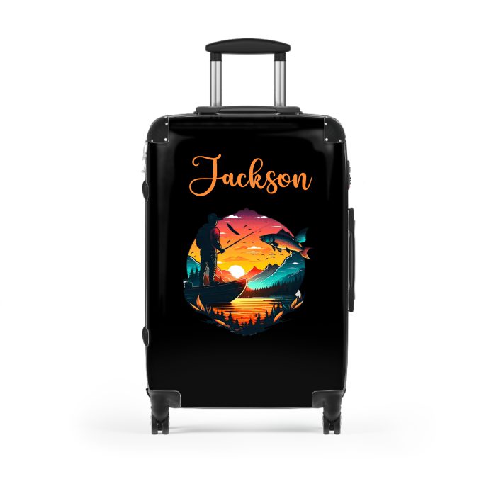 Fisherman suitcase, a durable and stylish travel companion. Crafted with fishing-themed designs, it's perfect for outdoor enthusiasts on the go.