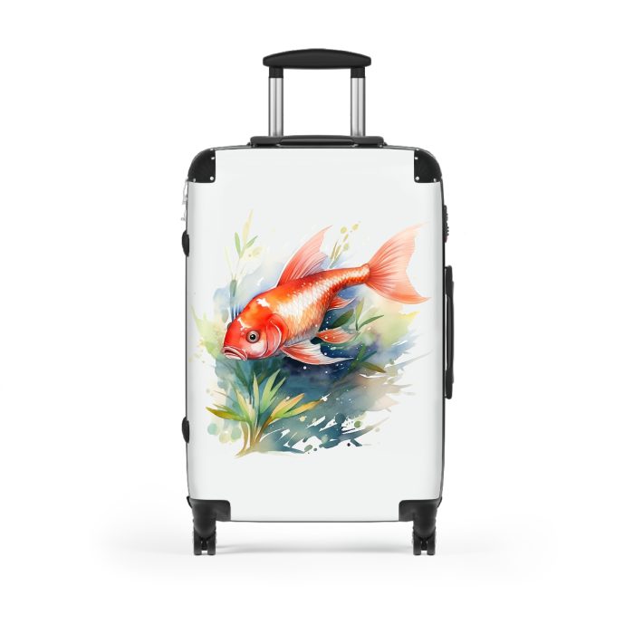 Fish suitcase, a durable and stylish travel companion. Crafted with fish designs, it's perfect for sea enthusiasts seeking oceanic excitement on their journeys.