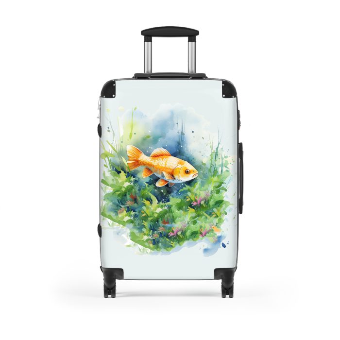 Fish suitcase, a durable and stylish travel companion. Crafted with fish designs, it's perfect for sea enthusiasts seeking oceanic excitement on their journeys.