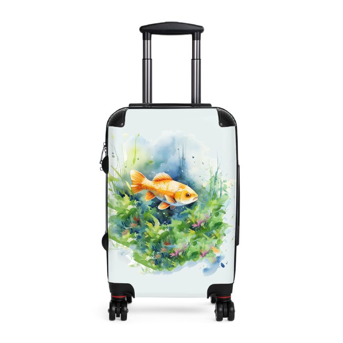 Fish suitcase, a durable and stylish travel companion. Crafted with fish designs, it's perfect for sea enthusiasts seeking oceanic excitement on their journeys.