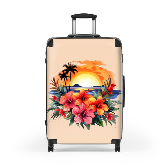 Tropical Flower Hawaiian suitcase, a durable and stylish travel companion. Crafted with vibrant Tropical Flower Hawaiian designs, it's perfect for those who seek an exotic touch on their journeys.